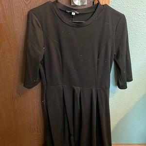 Black three quarter length sleeve dress